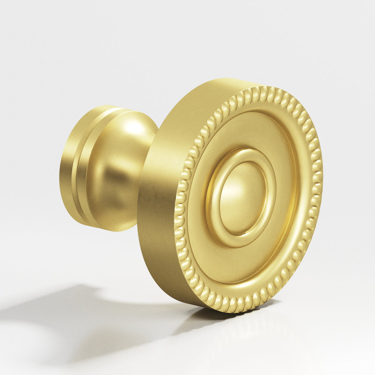Colonial Bronze 173 Beaded Rosette Knob, 1-1/8 in Diameter - Matte Satin Brass