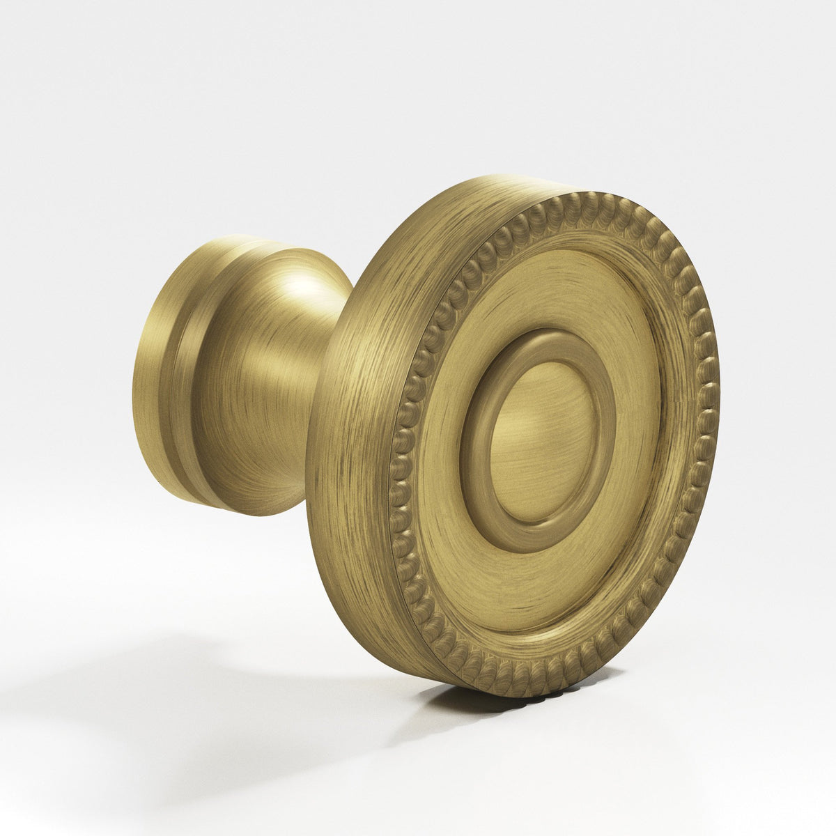 Colonial Bronze 174 Beaded Rosette Knob, 1-1/4 in Diameter - Matte Antique Satin Brass