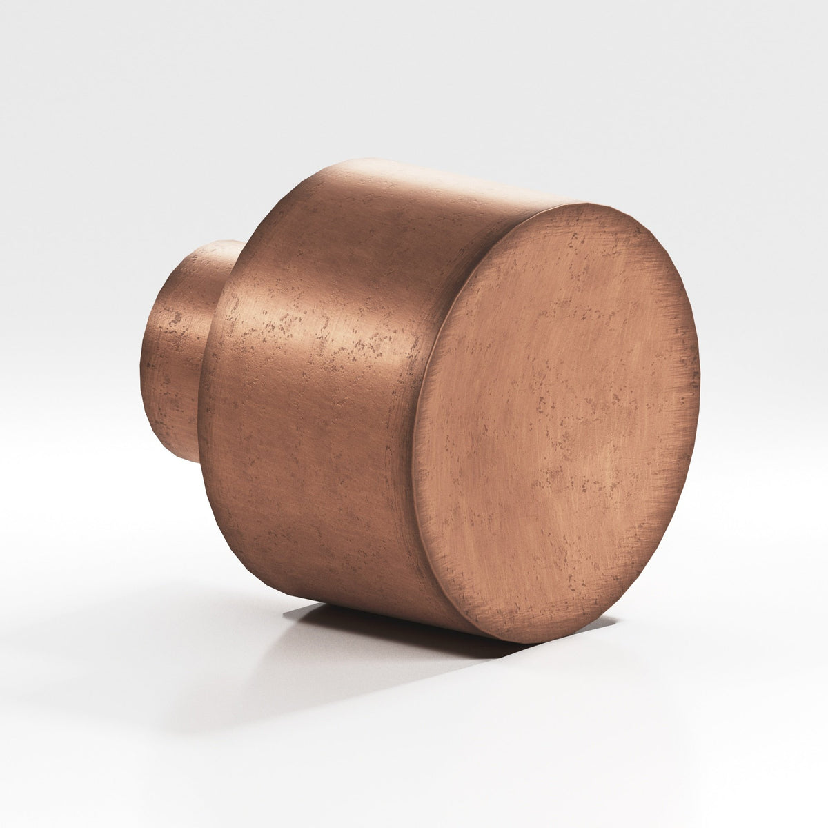 Colonial Bronze 184 Wide Cylinder Knob, 1 in Diameter - Distressed Antique Copper