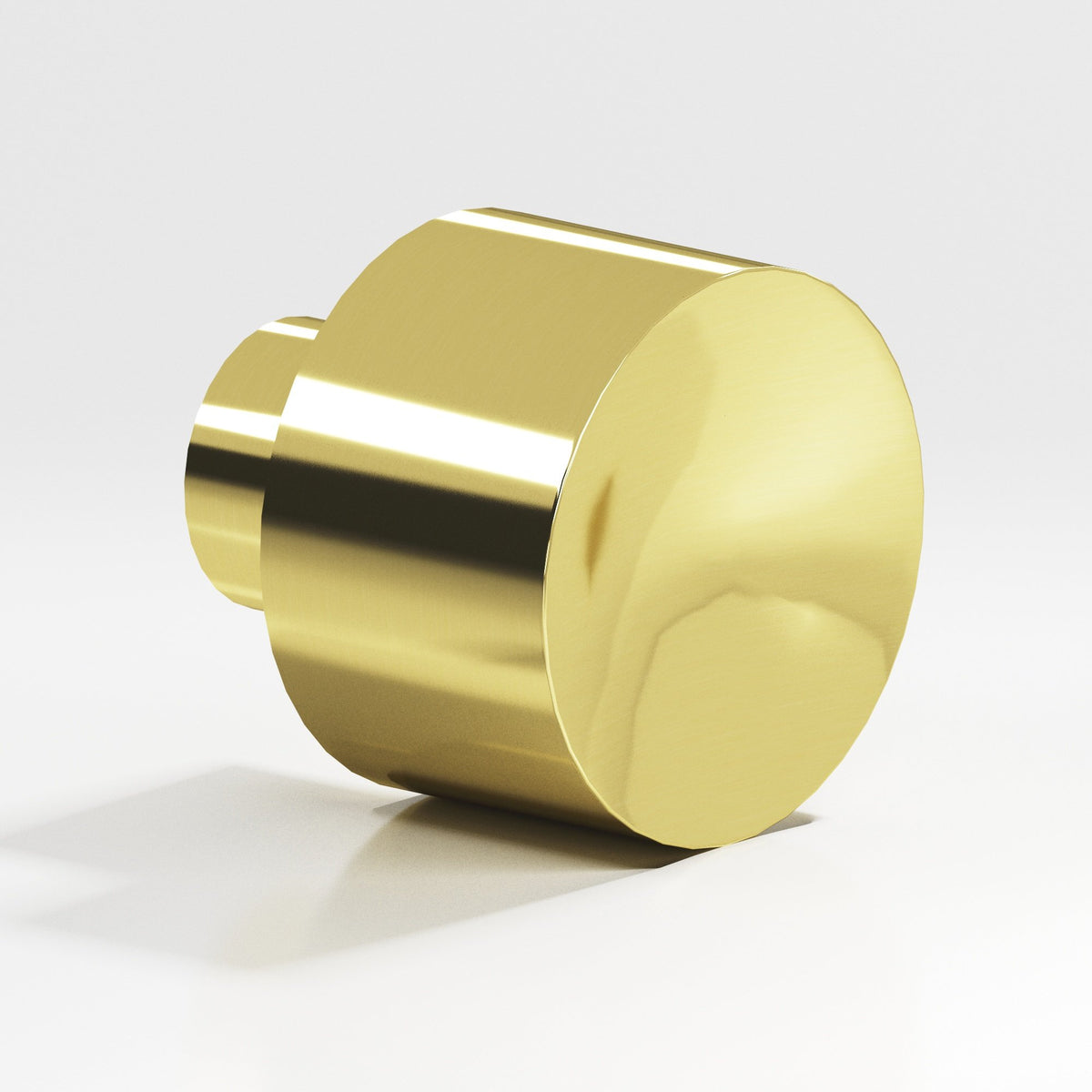 Colonial Bronze 184 Wide Cylinder Knob, 1 in Diameter - Unlacquered Polished Brass