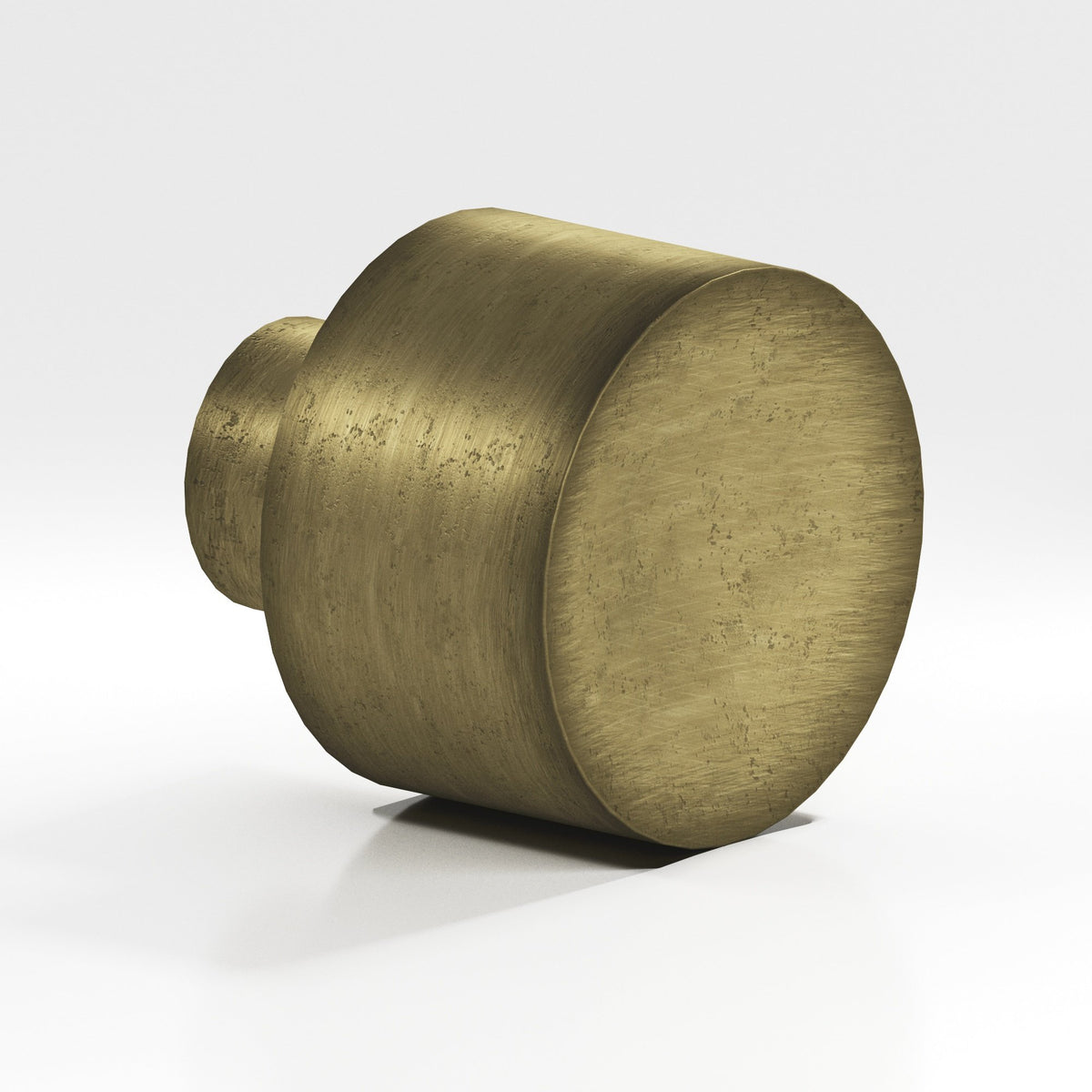 Colonial Bronze 185 Wide Cylinder Knob, 1-1/4 in Diameter - Distressed Antique Brass
