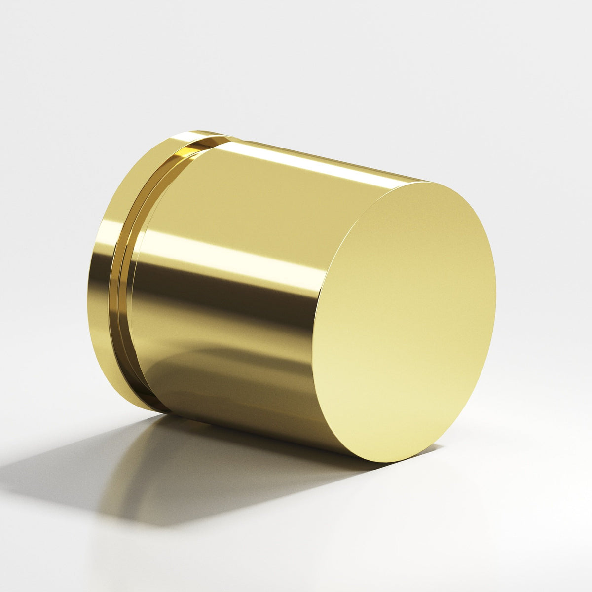 Colonial Bronze 186 Banded Cylinder Knob, 1 in Diameter - Polished Brass