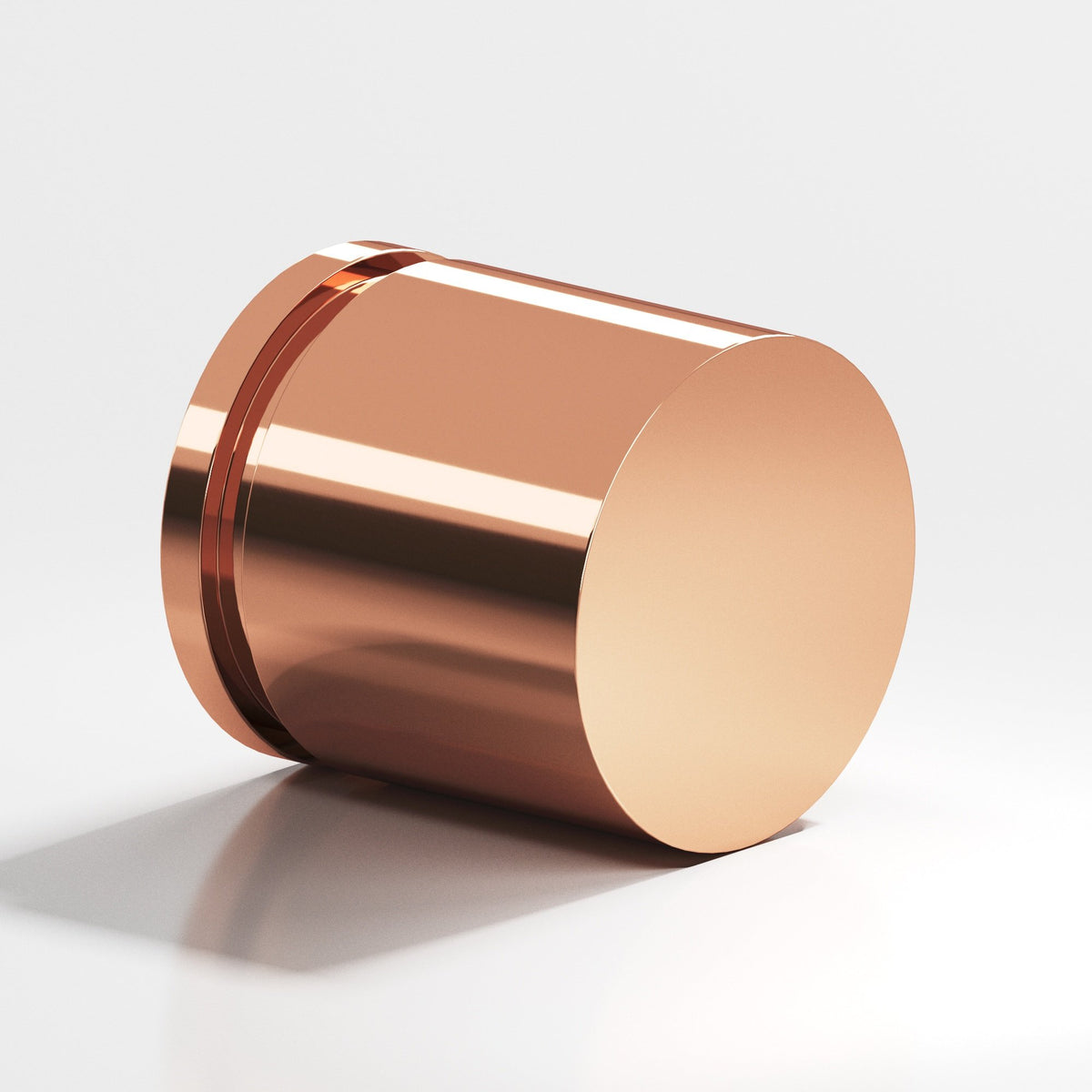 Colonial Bronze 186 Banded Cylinder Knob, 1 in Diameter - Polished Copper