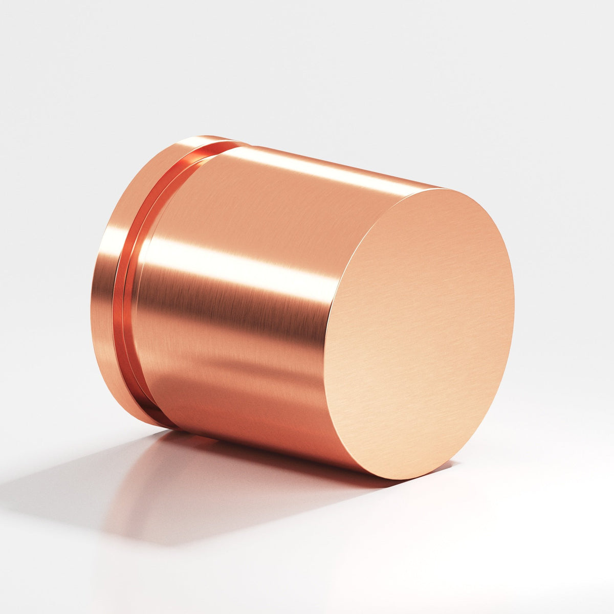 Colonial Bronze 186 Banded Cylinder Knob, 1 in Diameter - Satin Copper