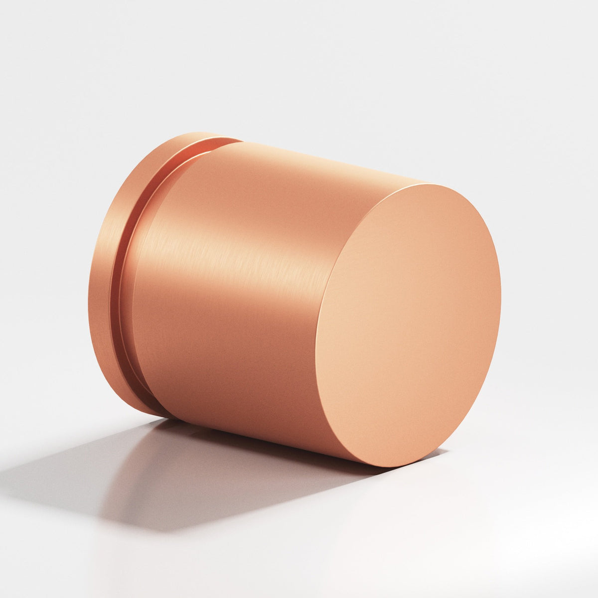 Colonial Bronze 186 Banded Cylinder Knob, 1 in Diameter - Matte Satin Copper