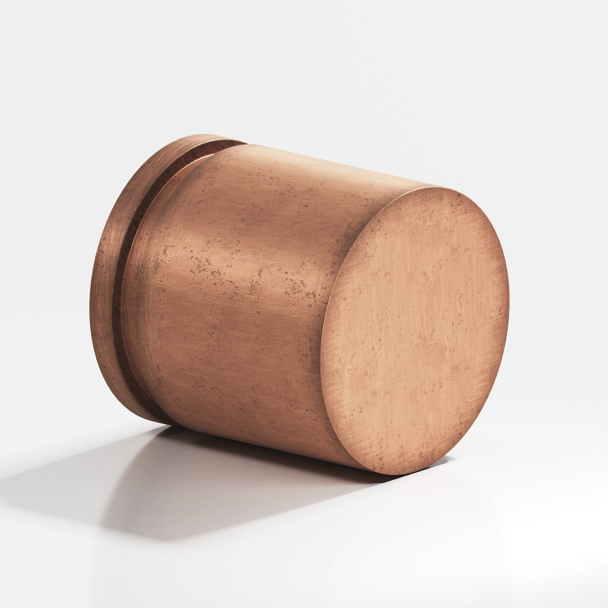 Colonial Bronze 186 Banded Cylinder Knob, 1 in Diameter - Distressed Antique Copper