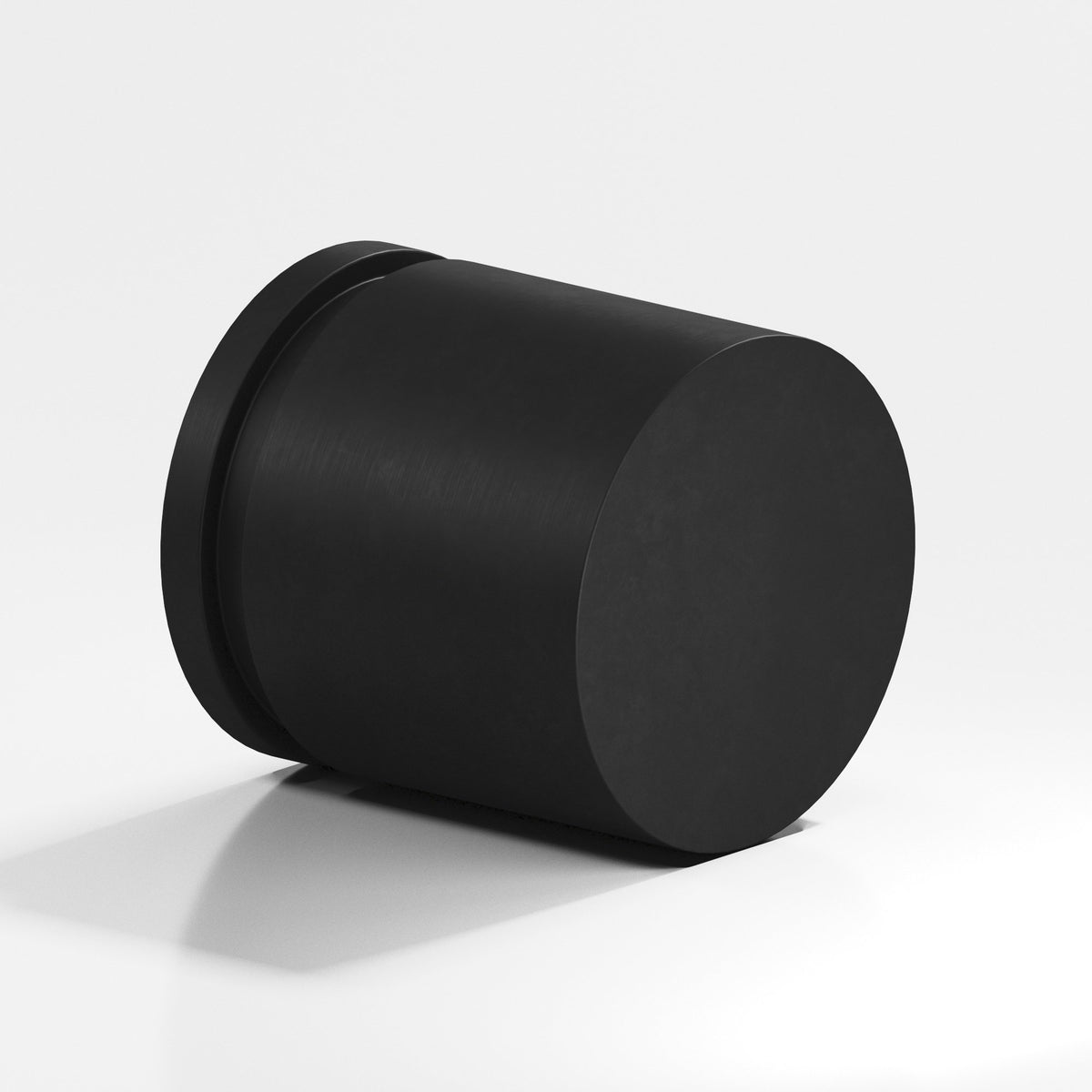 Colonial Bronze 186 Banded Cylinder Knob, 1 in Diameter - Matte Satin Black