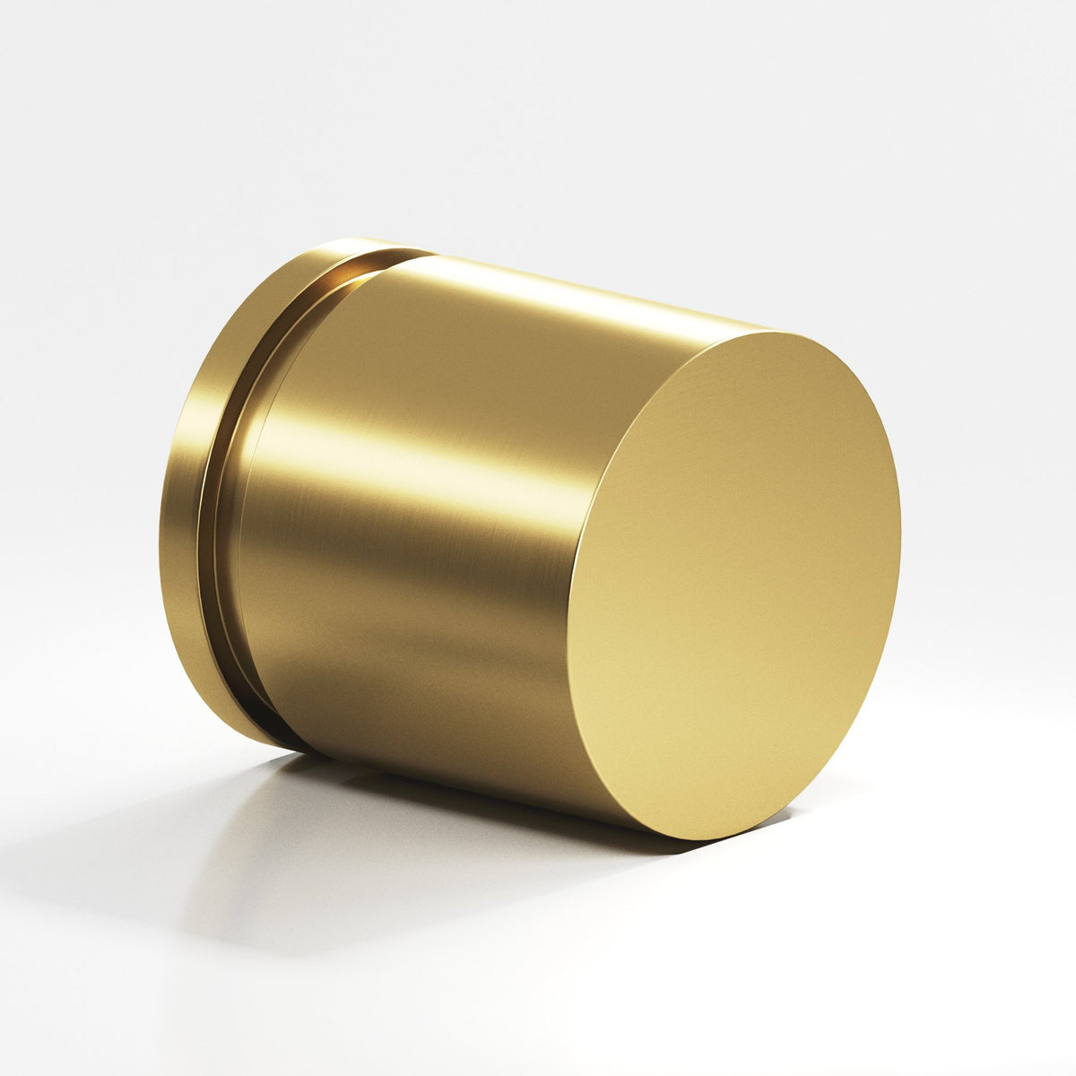 Colonial Bronze 186 Banded Cylinder Knob, 1 in Diameter - Satin Brass