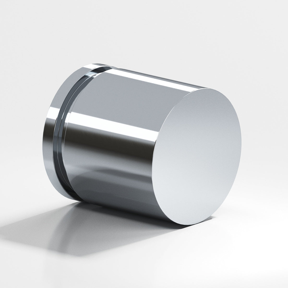 Colonial Bronze 186 Banded Cylinder Knob, 1 in Diameter - Polished Chrome
