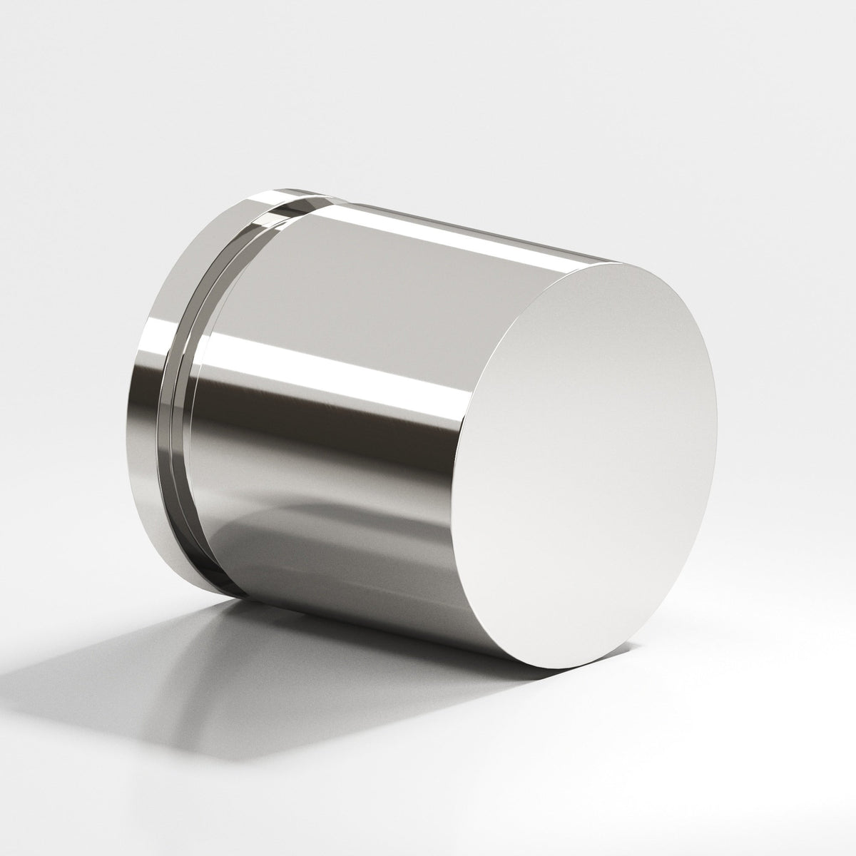 Colonial Bronze 186 Banded Cylinder Knob, 1 in Diameter - Polished Nickel