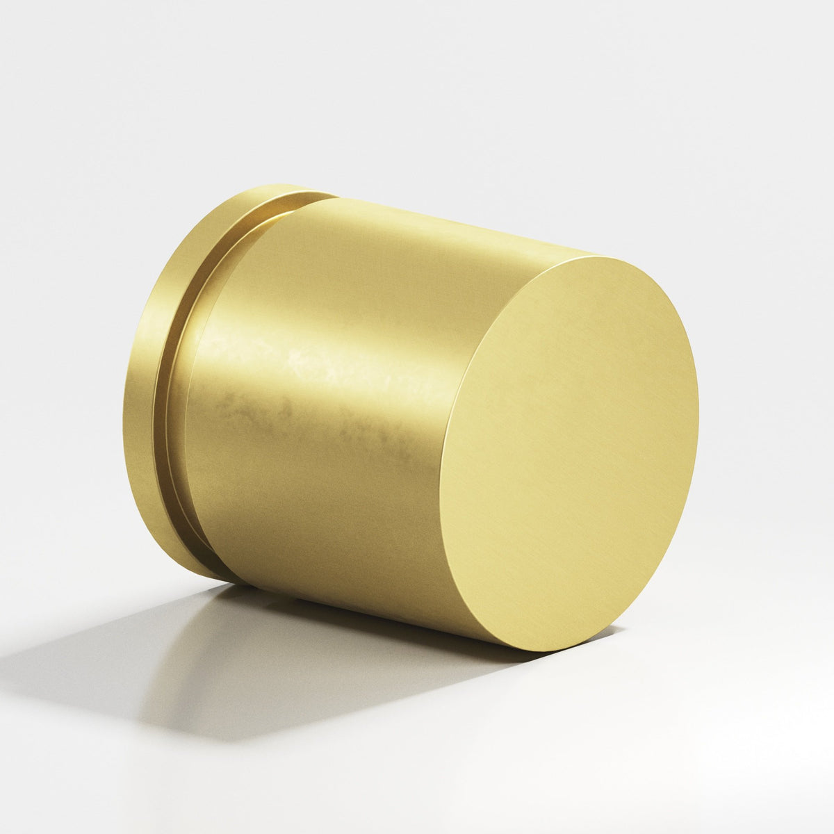 Colonial Bronze 186 Banded Cylinder Knob, 1 in Diameter - Matte Satin Brass