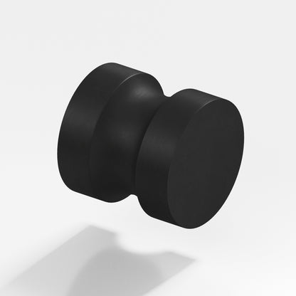 Colonial Bronze 189BB Stepped Round Back-to-Back Shower Door Knob Kit, 1-1/4 in Diameter - Matte Satin Black