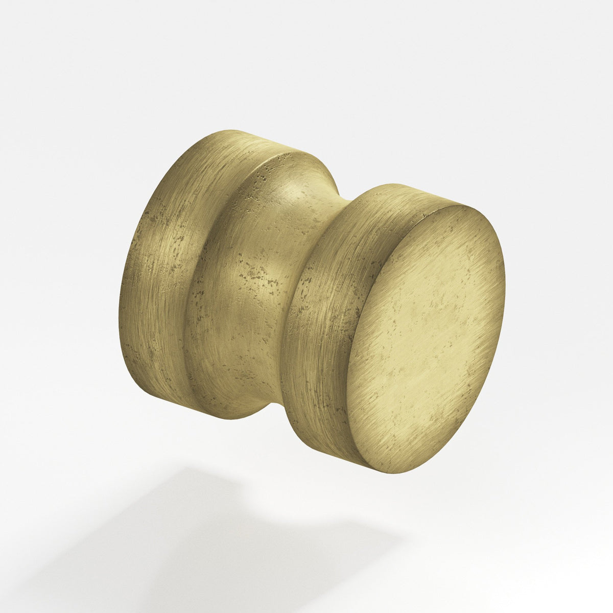 Colonial Bronze 188 Stepped Round Knob, 1-1/4 in Diameter - Distressed Antique Brass