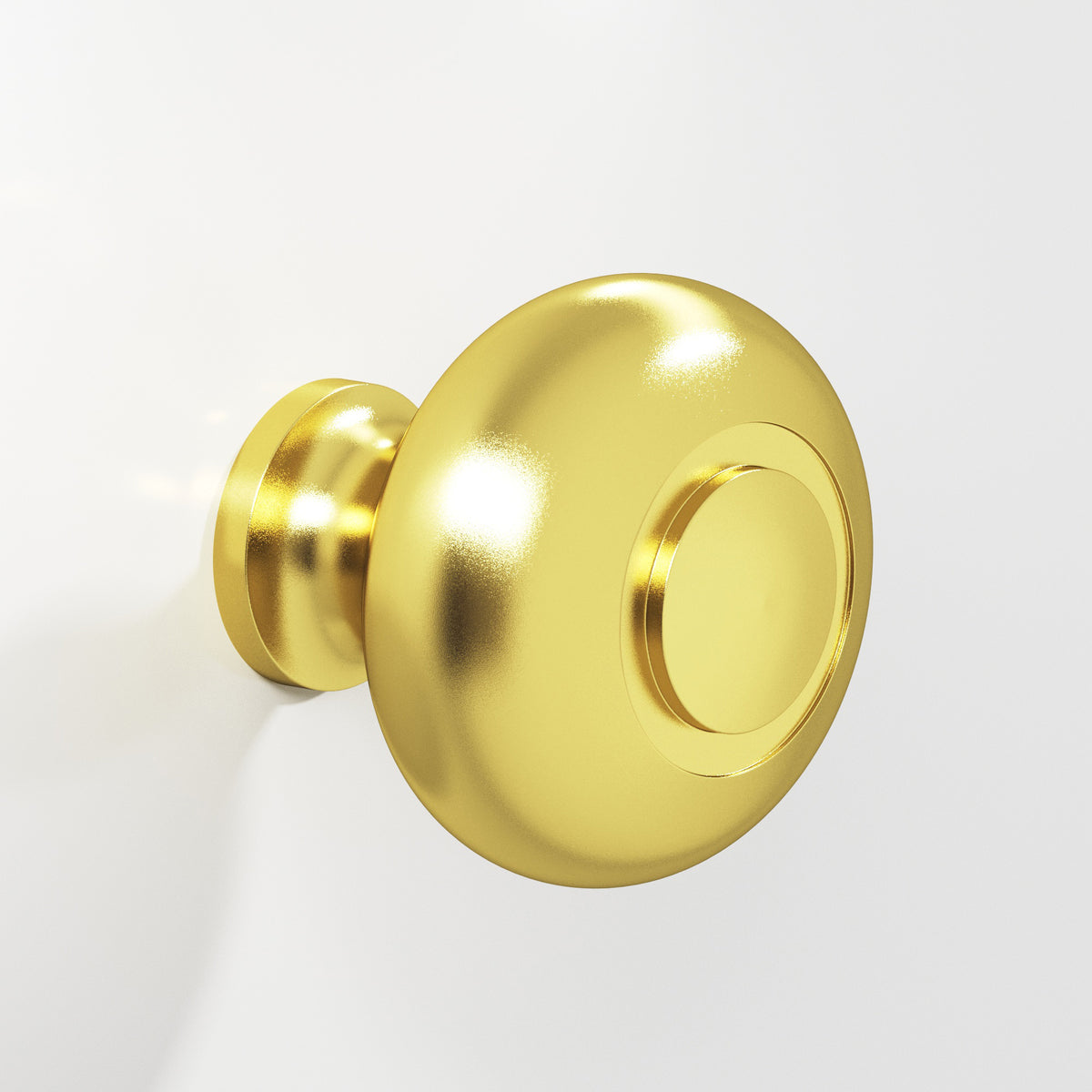 Colonial Bronze 1920 Round Knob with Ringed Face, 1-1/4 in Diameter - French Gold