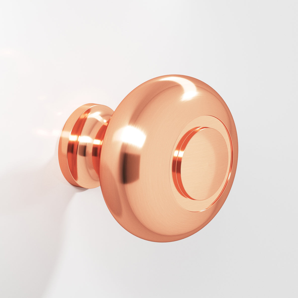 Colonial Bronze 1920 Round Knob with Ringed Face, 1-1/4 in Diameter - Satin Copper