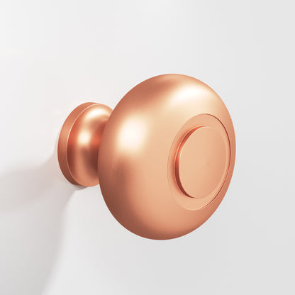 Colonial Bronze 1930BB Round Ringed-Face Back-to-Back Shower Door Knob Kit, 1-1/2 in Diameter - Matte Satin Copper