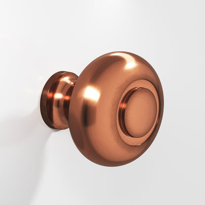 Colonial Bronze 1930BB Round Ringed-Face Back-to-Back Shower Door Knob Kit, 1-1/2 in Diameter - Antique Copper