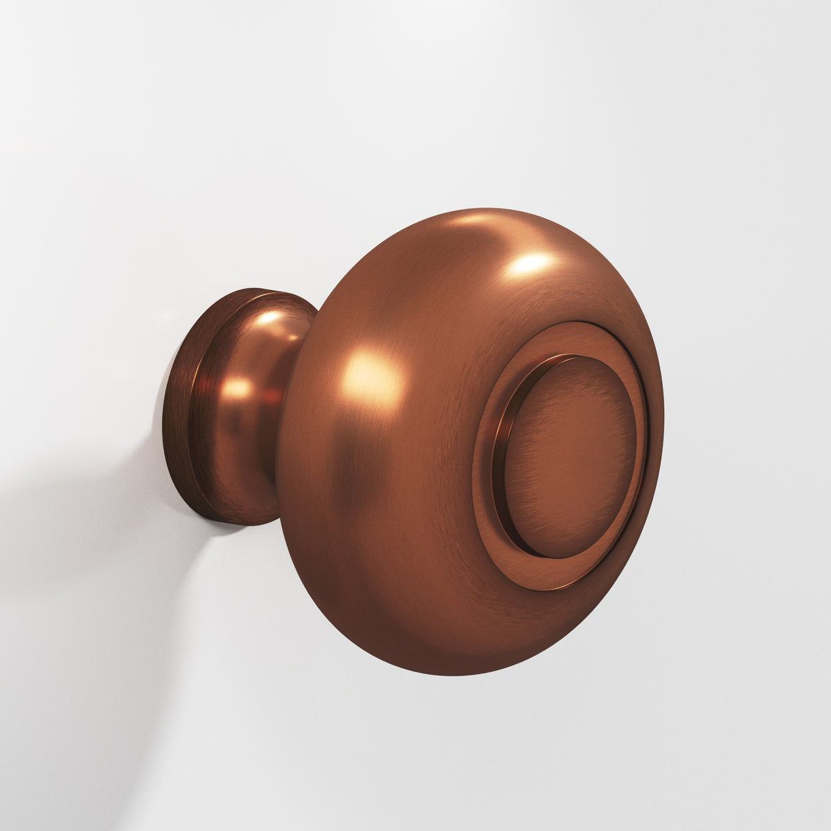 Colonial Bronze 1930 Round Knob with Ringed Face, 1-1/2 in Diameter - Matte Antique Copper