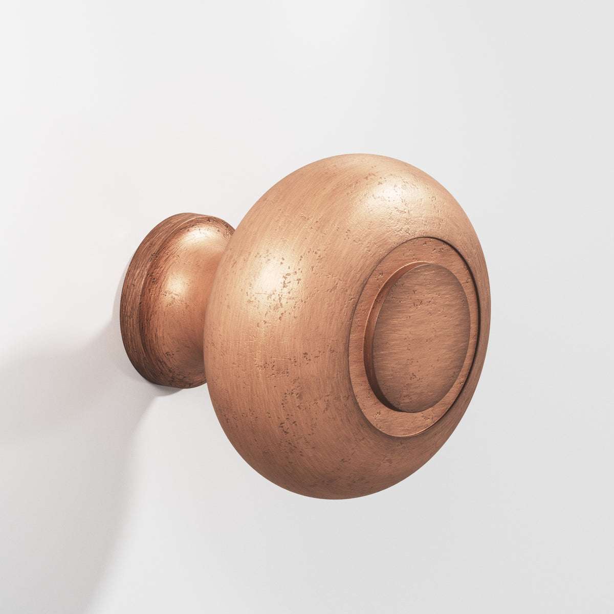 Colonial Bronze 1930BB Round Ringed-Face Back-to-Back Shower Door Knob Kit, 1-1/2 in Diameter - Distressed Antique Copper