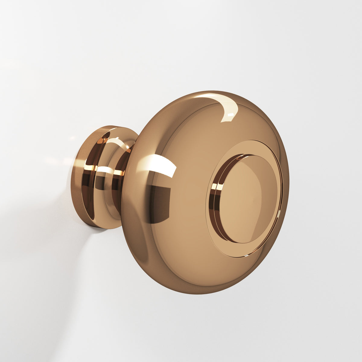 Colonial Bronze 1920 Round Knob with Ringed Face, 1-1/4 in Diameter - Polished Bronze