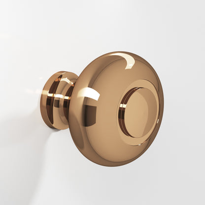 Colonial Bronze 1930BB Round Ringed-Face Back-to-Back Shower Door Knob Kit, 1-1/2 in Diameter - Polished Bronze
