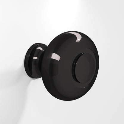Colonial Bronze 1930BB Round Ringed-Face Back-to-Back Shower Door Knob Kit, 1-1/2 in Diameter - Satin Black