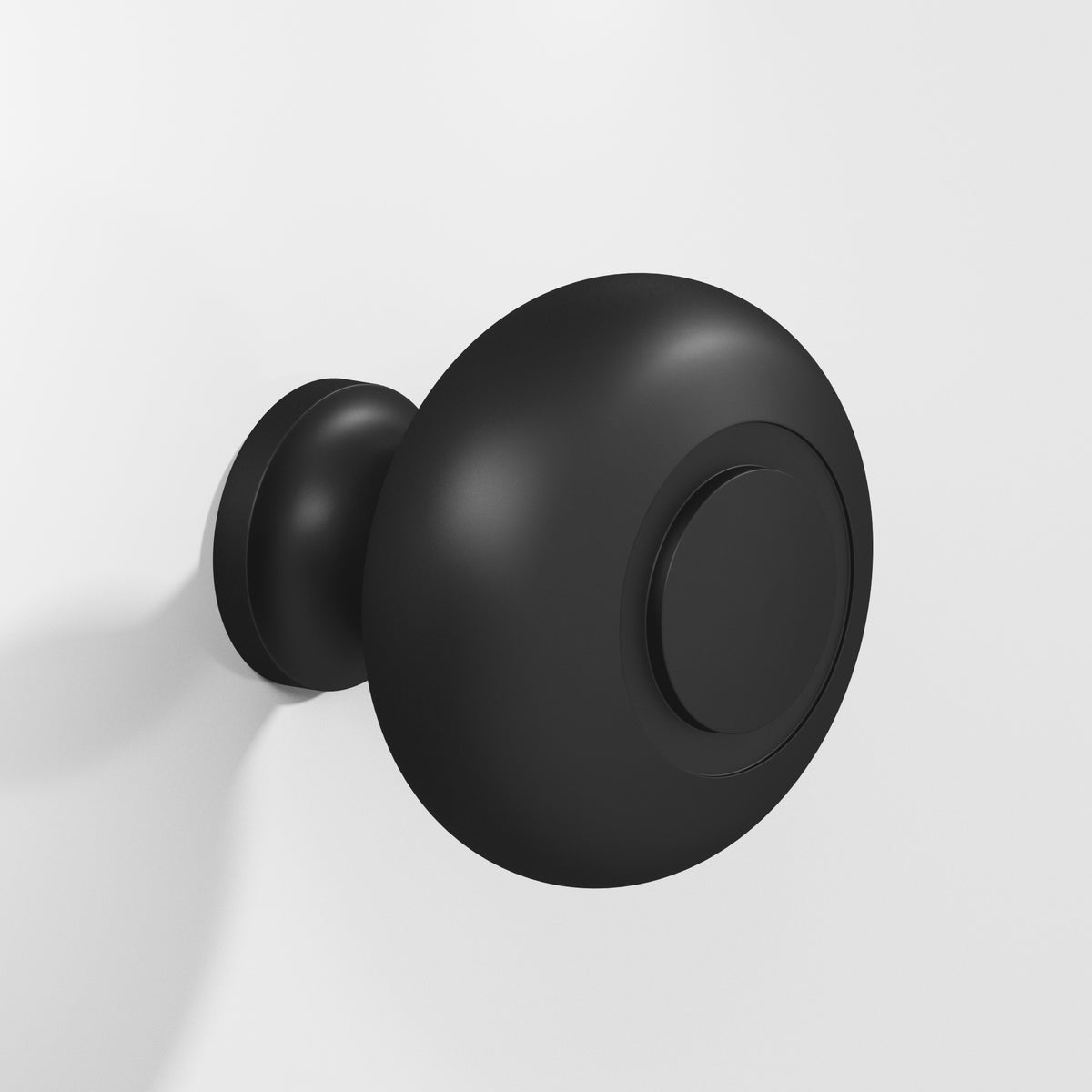 Colonial Bronze 1930BB Round Ringed-Face Back-to-Back Shower Door Knob Kit, 1-1/2 in Diameter - Matte Satin Black