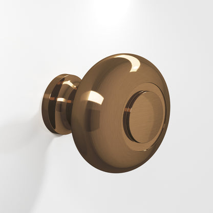 Colonial Bronze 1920BB Round Ringed-Face Back-to-Back Shower Door Knob Kit, 1-1/4 in Diameter - Light Statuary Bronze