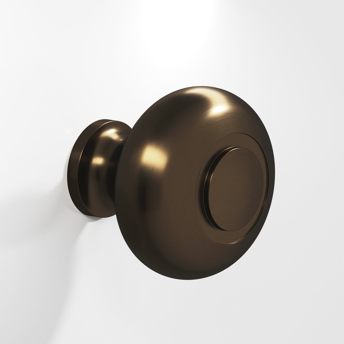 Colonial Bronze 1930 Round Knob with Ringed Face, 1-1/2 in Diameter - Oil Rubbed Bronze