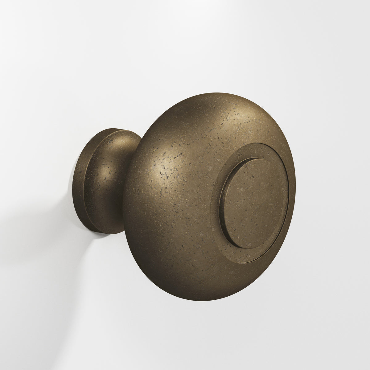 Colonial Bronze 1920 Round Knob with Ringed Face, 1-1/4 in Diameter - Distressed Oil Rubbed Bronze