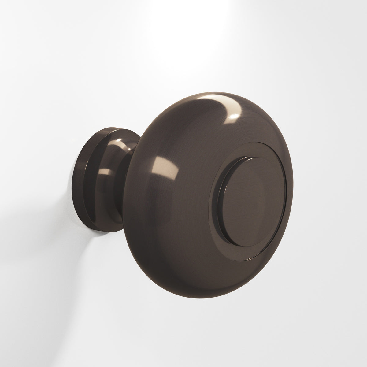 Colonial Bronze 1920 Round Knob with Ringed Face, 1-1/4 in Diameter - Dark Statuary Bronze