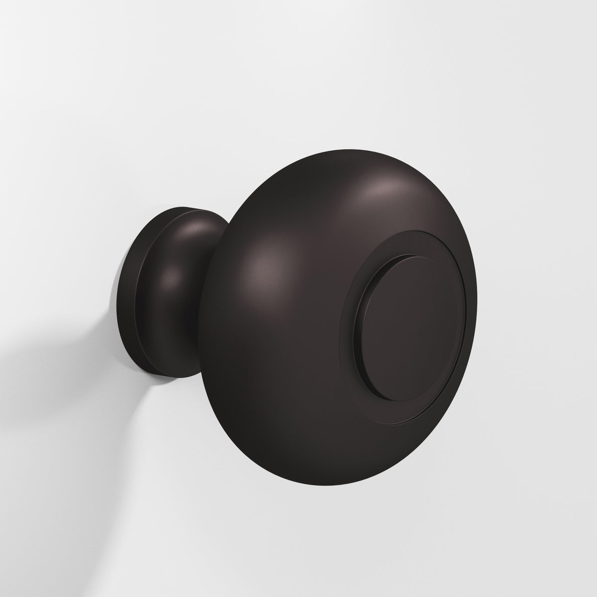 Colonial Bronze 1920 Round Knob with Ringed Face, 1-1/4 in Diameter - Matte Dark Statuary Bronze