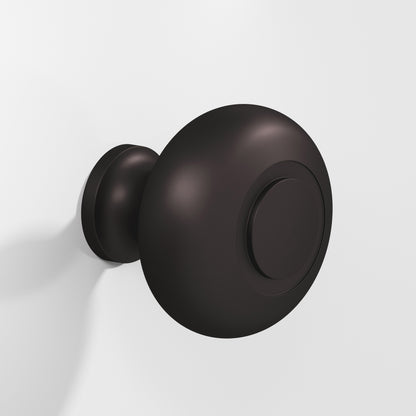 Colonial Bronze 1920BB Round Ringed-Face Back-to-Back Shower Door Knob Kit, 1-1/4 in Diameter - Matte Dark Statuary Bronze