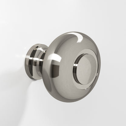 Colonial Bronze 1930BB Round Ringed-Face Back-to-Back Shower Door Knob Kit, 1-1/2 in Diameter - Nickel Stainless
