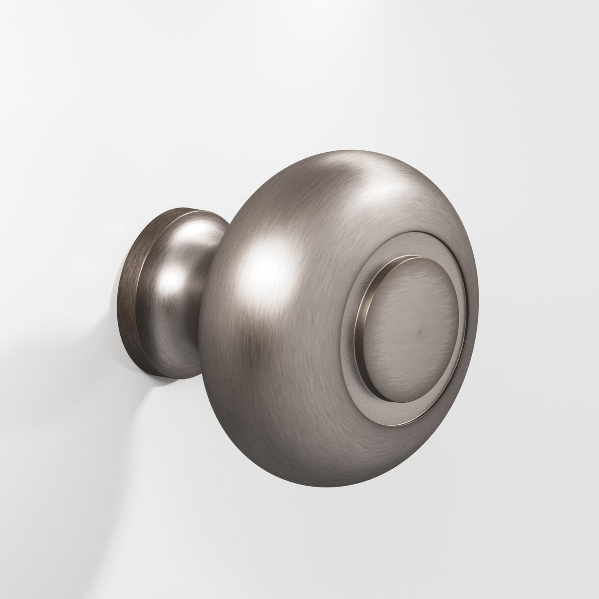 Colonial Bronze 1930 Round Knob with Ringed Face, 1-1/2 in Diameter - Pewter