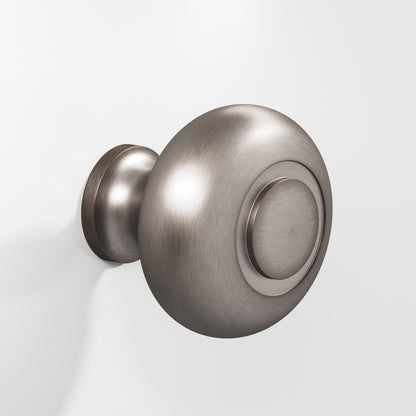 Colonial Bronze 1920BB Round Ringed-Face Back-to-Back Shower Door Knob Kit, 1-1/4 in Diameter - Pewter
