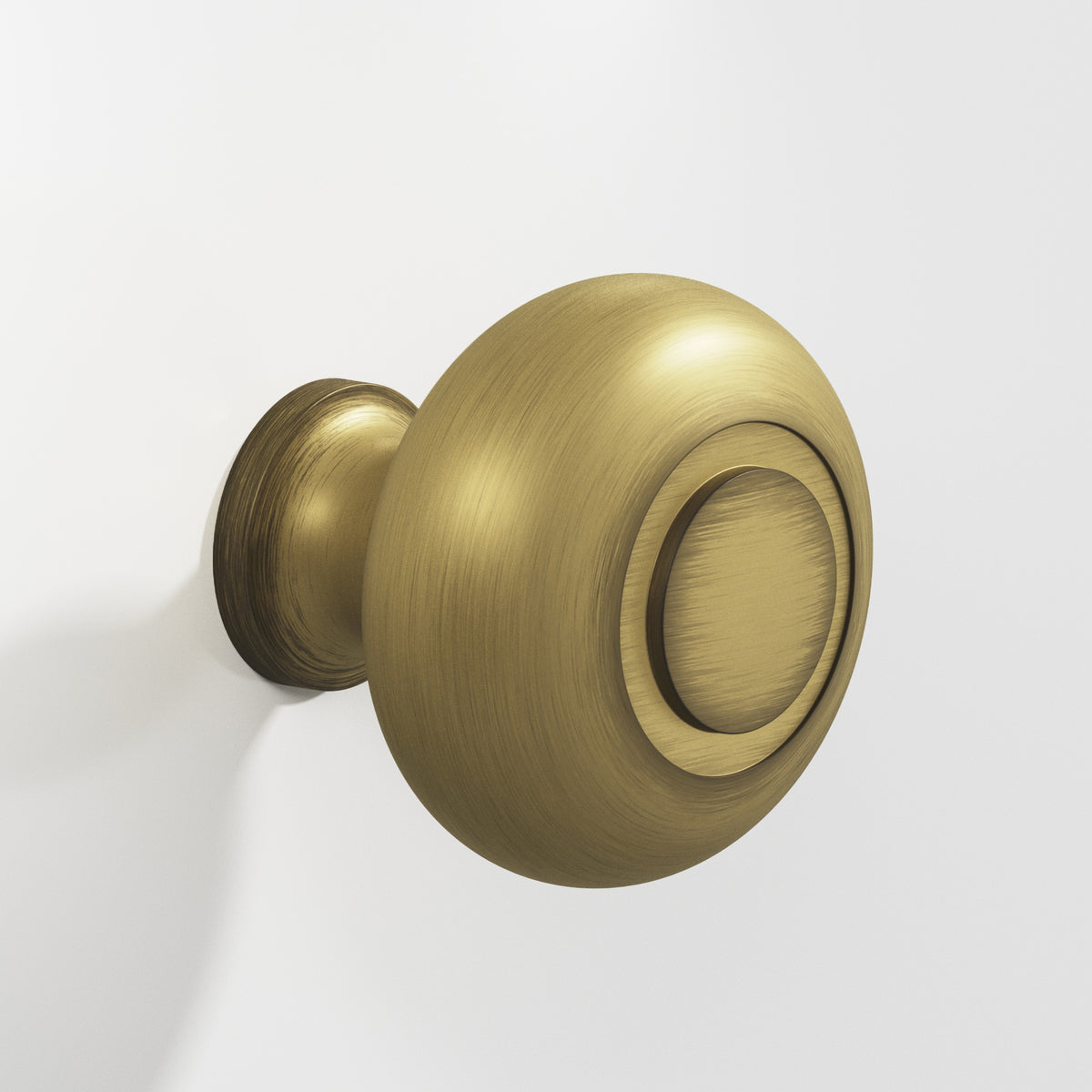 Colonial Bronze 1920BB Round Ringed-Face Back-to-Back Shower Door Knob Kit, 1-1/4 in Diameter - Matte Antique Satin Brass