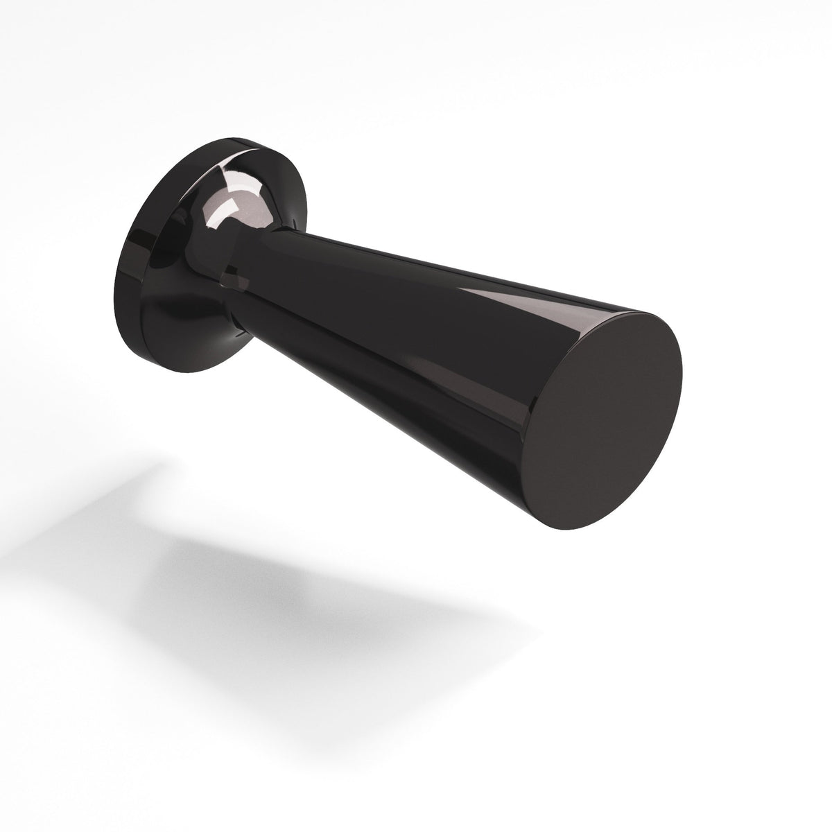 Colonial Bronze 195 Tapered Cone Knob with Round Base, 1/2 in Diameter - Satin Black