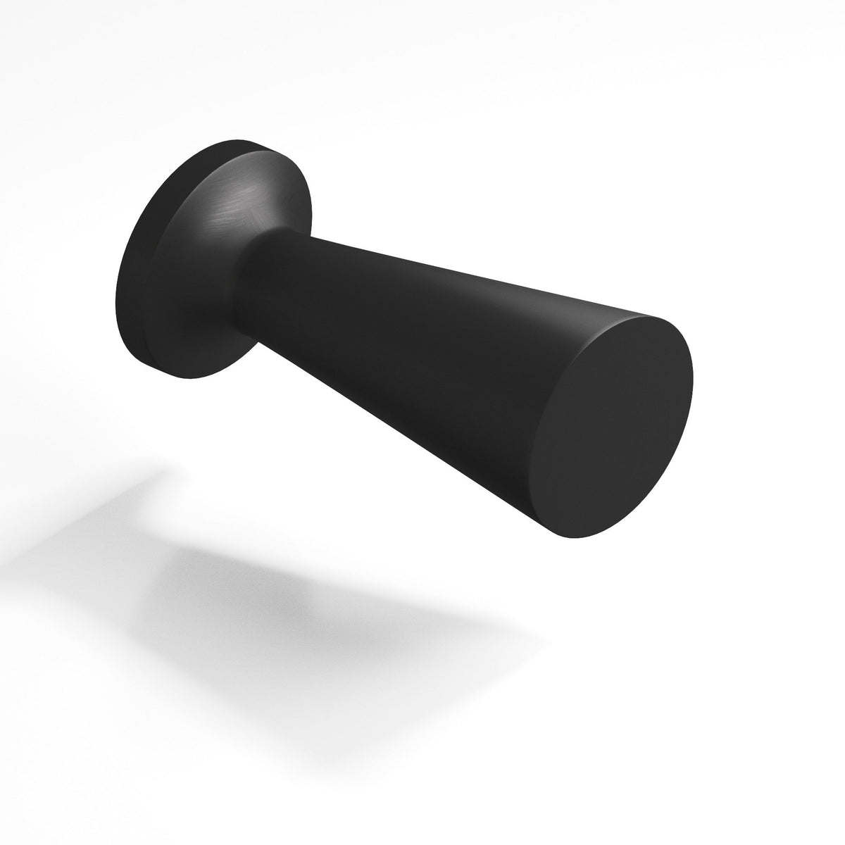 Colonial Bronze 195 Tapered Cone Knob with Round Base, 1/2 in Diameter - Matte Satin Black
