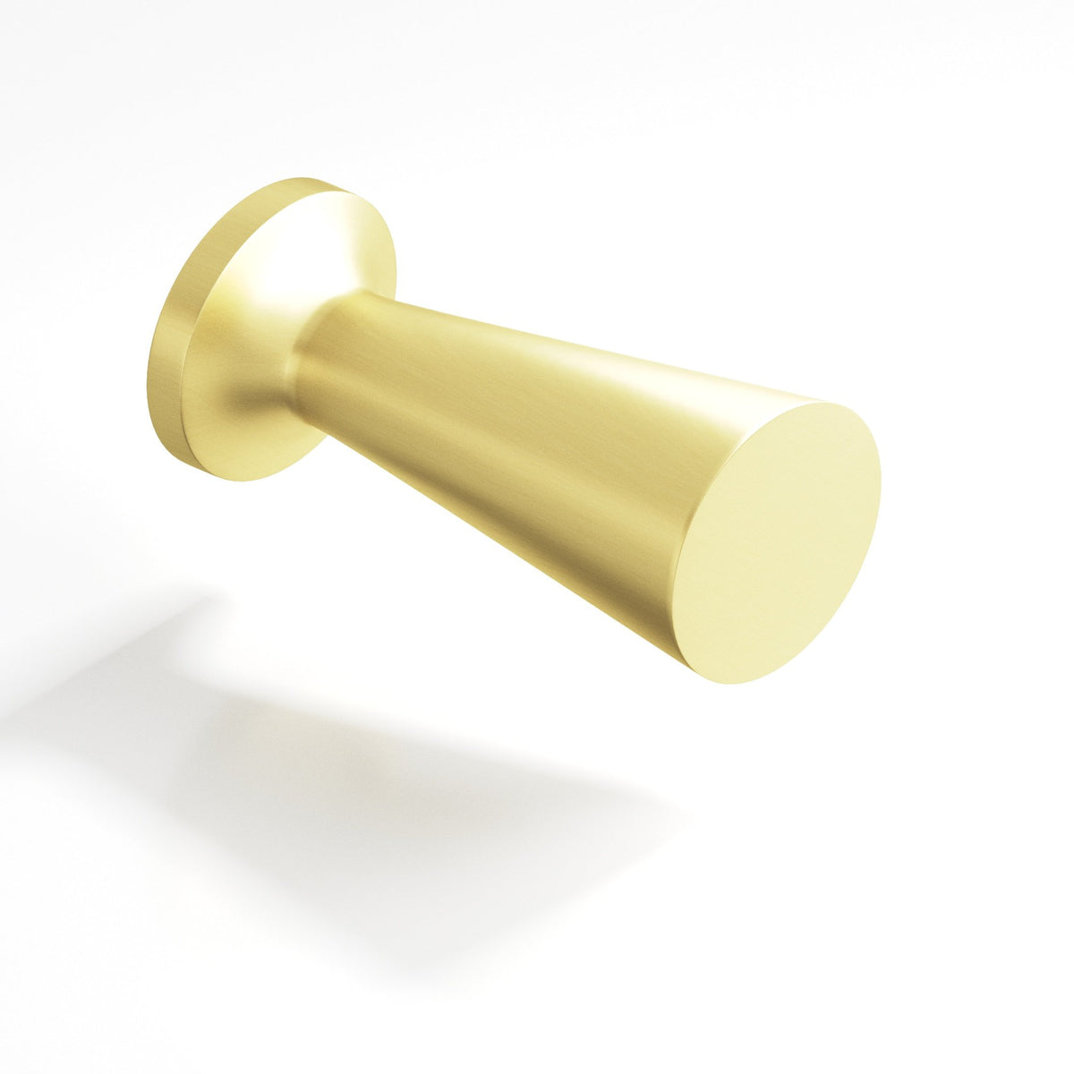 Colonial Bronze 195 Tapered Cone Knob with Round Base, 1/2 in Diameter - Matte Satin Brass