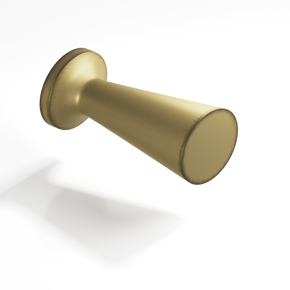 Colonial Bronze 195 Tapered Cone Knob with Round Base, 1/2 in Diameter - Matte Antique Satin Brass