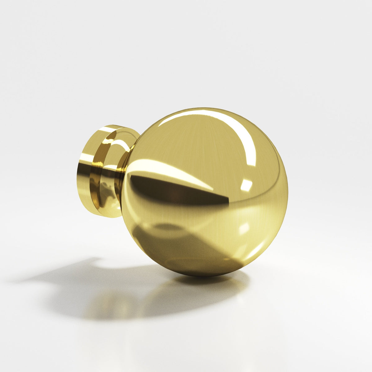 Colonial Bronze 197 Globe Knob, 1-1/4 in Diameter - Unlacquered Polished Brass