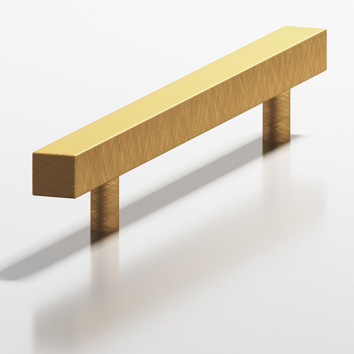 Colonial Bronze 506 Square Pull with Straight Posts, 1-1/4 in Projection - Weathered Brass