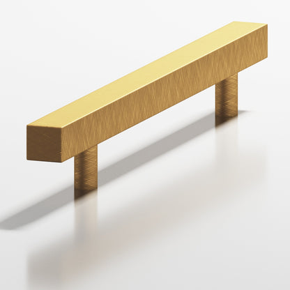 Colonial Bronze 217 Square Pull with Straight Posts, 2-3/16 in Projection - Weathered Brass