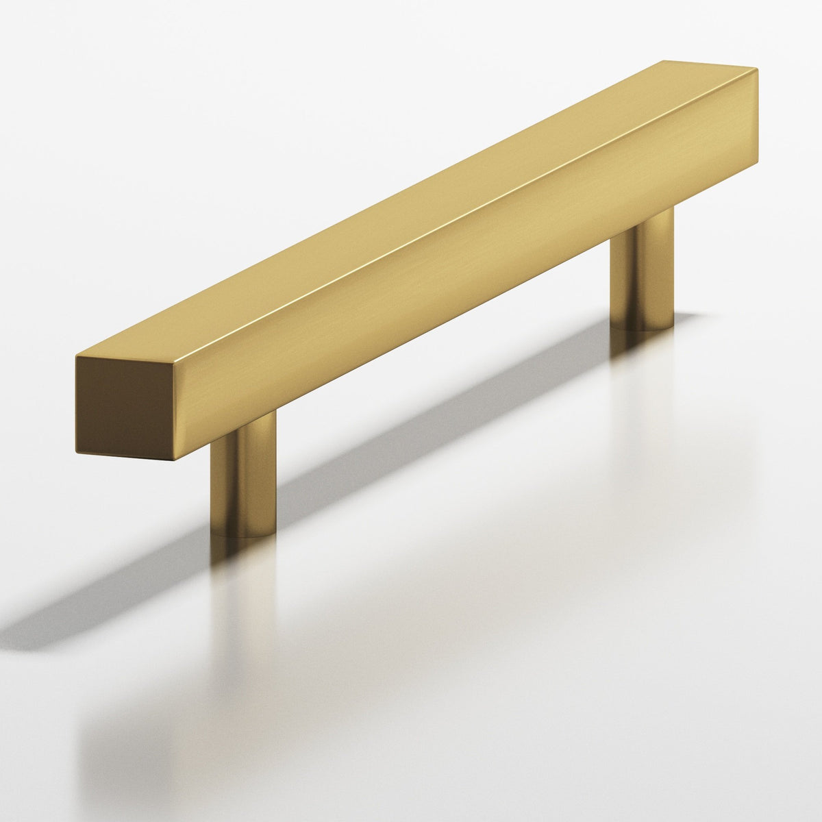 Colonial Bronze 506 Square Pull with Straight Posts, 1-1/4 in Projection - Satin Brass