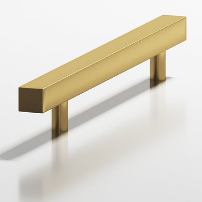 Colonial Bronze 217 Square Pull with Straight Posts, 2-3/16 in Projection - Satin Brass
