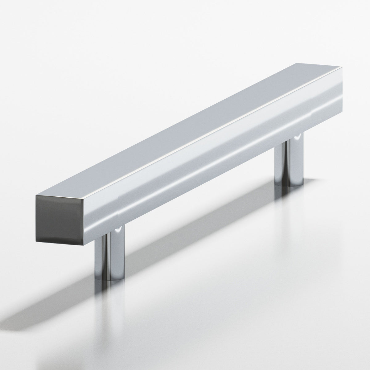 Colonial Bronze 506 Square Pull with Straight Posts, 1-1/4 in Projection - Polished Chrome