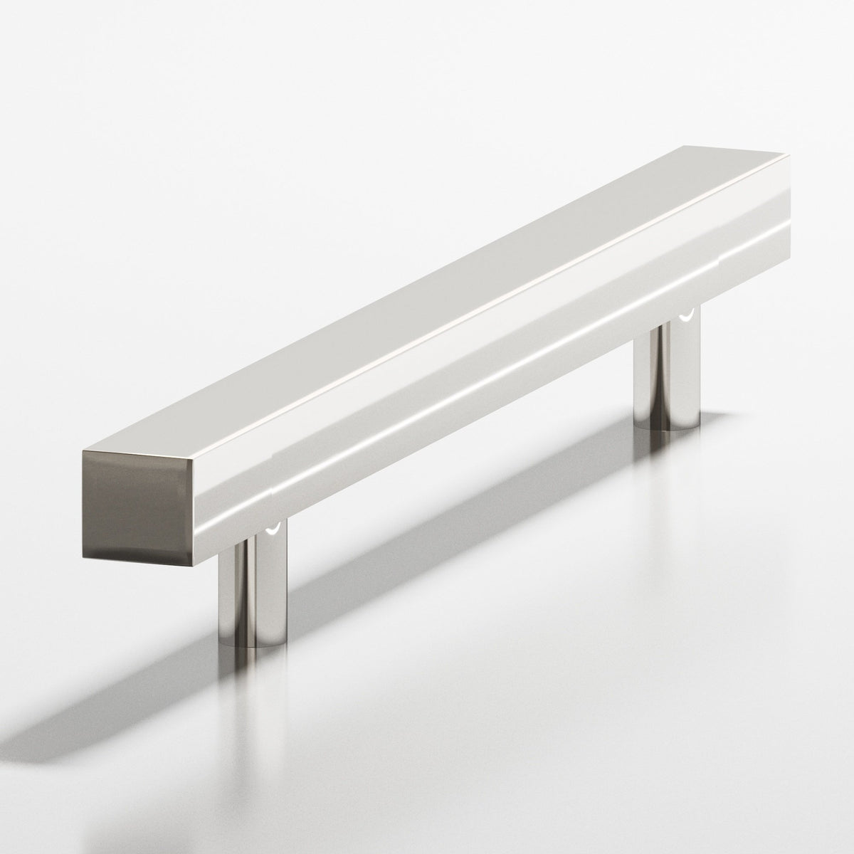 Colonial Bronze 506 Square Pull with Straight Posts, 1-1/4 in Projection - Polished Nickel