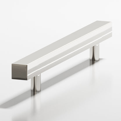 Colonial Bronze 217 Square Pull with Straight Posts, 2-3/16 in Projection - Polished Nickel