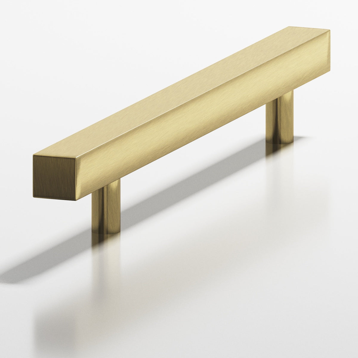 Colonial Bronze 506 Square Pull with Straight Posts, 1-1/4 in Projection - Antique Brass